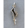 Brooch, silver and gold with ebony and pearls